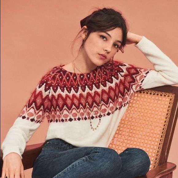Sezane Sweaters - Sézane Iwan Jumper, Size S, White Multicolor